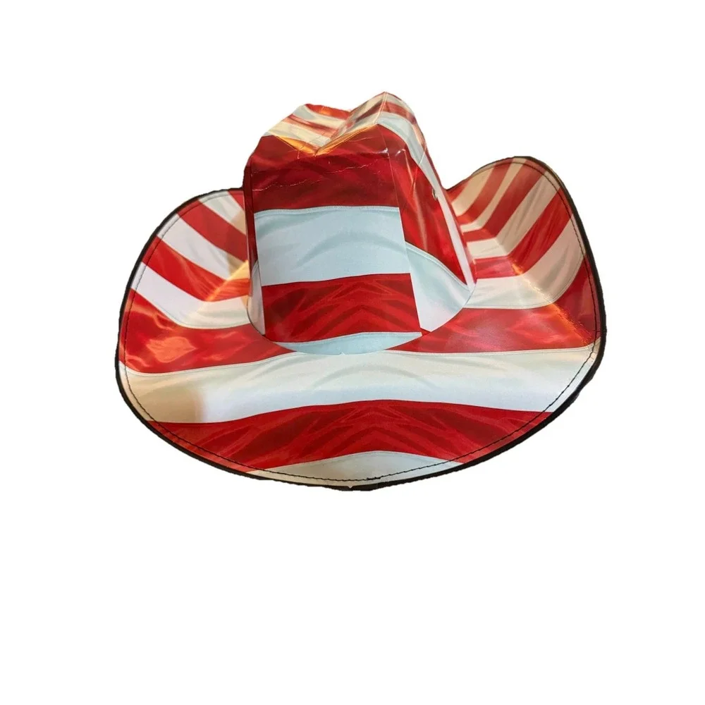 (6) Eagle Stripe Beer Box COWBOY HAT American Flag Carton Novelty Americana New
